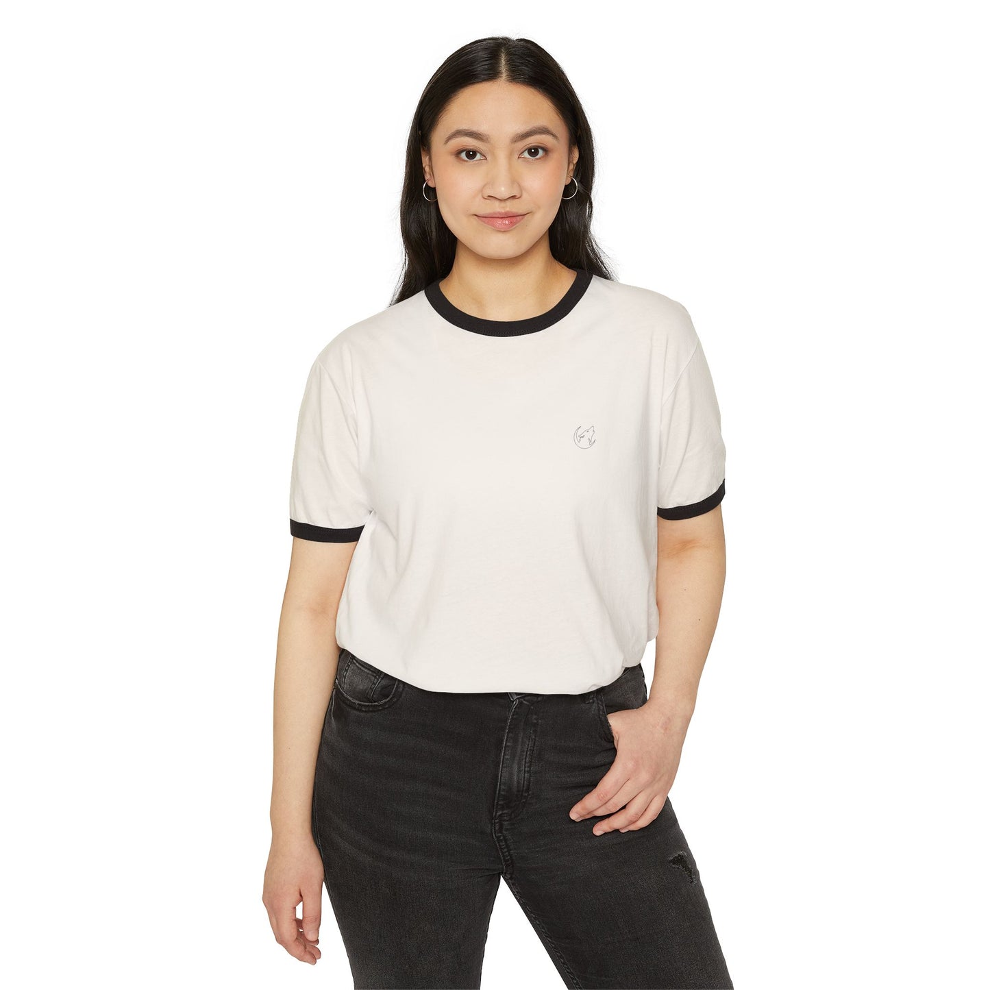 Unisex cotton ringer tee with Icon
