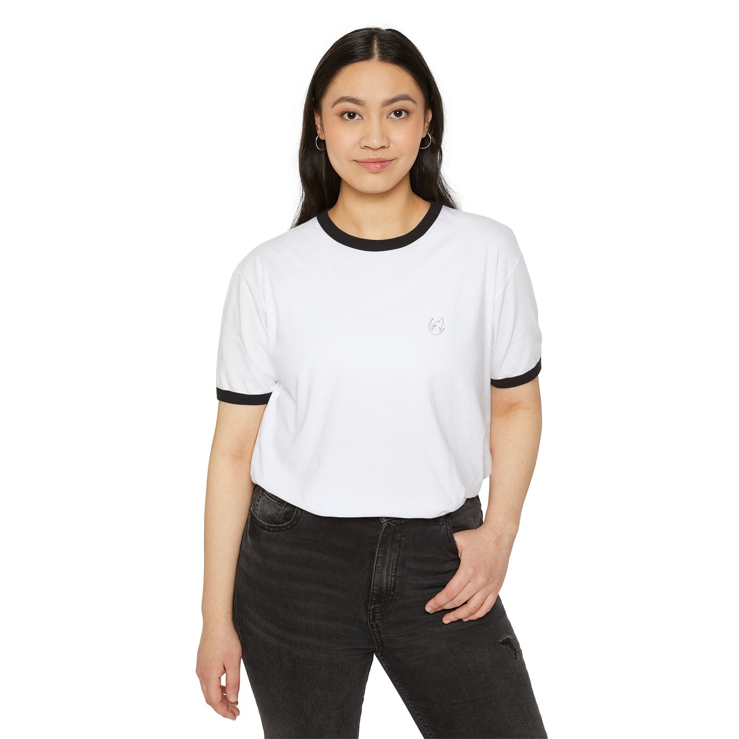Unisex cotton ringer tee with Icon