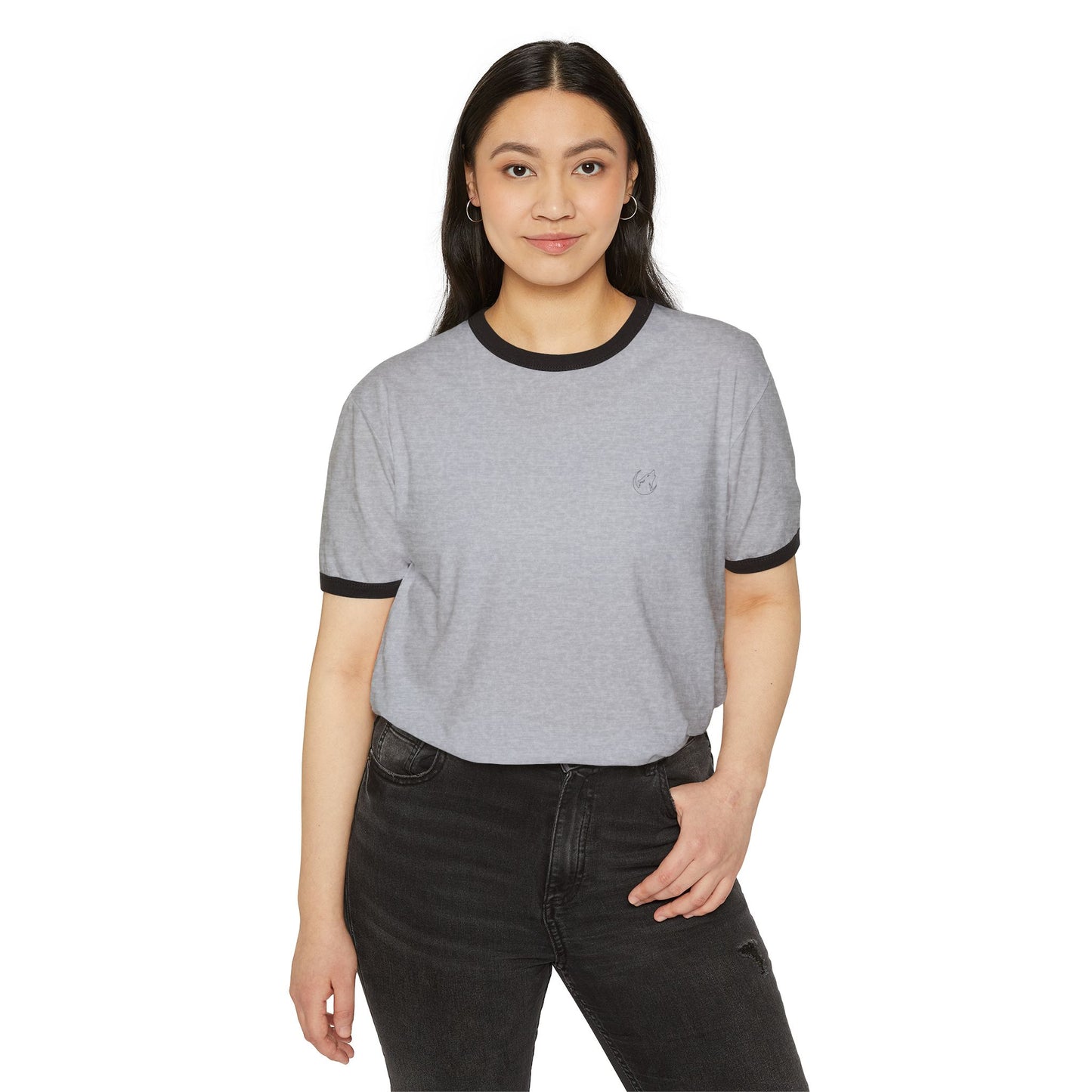 Unisex cotton ringer tee with Icon