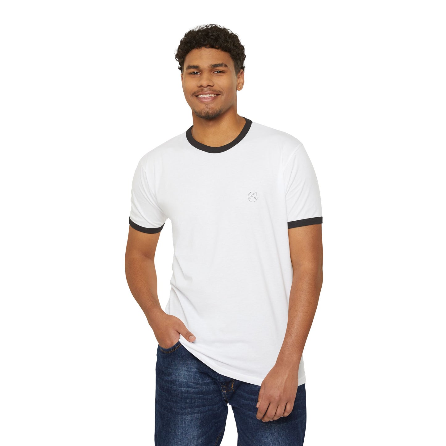 Unisex cotton ringer tee with Icon